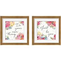 Framed 'Floral Figures 2 Piece Framed Art Print Set' border=