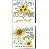 Framed 'Sunflower Fields 2 Piece Canvas Print Set' border=