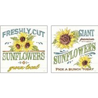 Framed Sunflower Fields 2 Piece Art Print Set