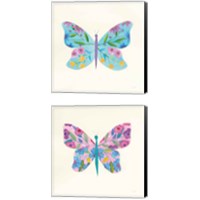 Framed Butterfly Garden 2 Piece Canvas Print Set