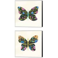 Framed 'Butterfly Garden 2 Piece Canvas Print Set' border=