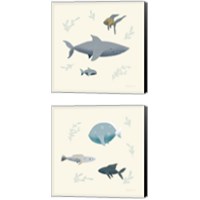 Framed Ocean Life Fish 2 Piece Canvas Print Set