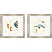 Framed Ocean Life Sea Turtle 2 Piece Framed Art Print Set