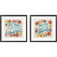 Framed 'Happy Thoughts 2 Piece Framed Art Print Set' border=