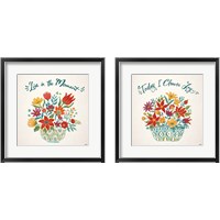 Framed 'Happy Thoughts 2 Piece Framed Art Print Set' border=