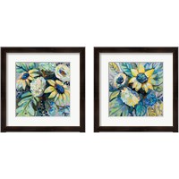 Framed 'Sage and Sunflowers 2 Piece Framed Art Print Set' border=