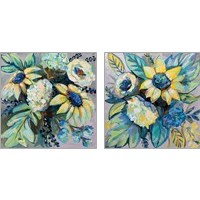 Framed 'Sage and Sunflowers 2 Piece Art Print Set' border=