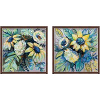 Framed 'Sage and Sunflowers 2 Piece Framed Art Print Set' border=