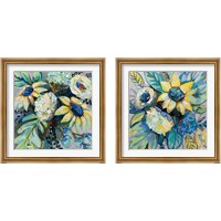 Framed 'Sage and Sunflowers 2 Piece Framed Art Print Set' border=