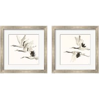 Framed Zen Cranes Warm 2 Piece Framed Art Print Set