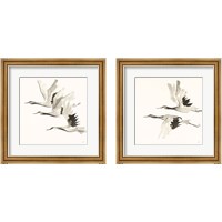 Framed Zen Cranes Warm 2 Piece Framed Art Print Set