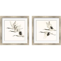 Framed Zen Cranes Warm 2 Piece Framed Art Print Set