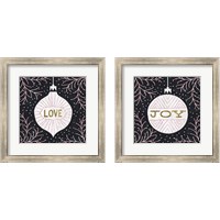 Framed 'Jolly Holiday Ornaments Metallic 2 Piece Framed Art Print Set' border=