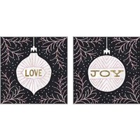Framed Jolly Holiday Ornaments Metallic 2 Piece Art Print Set