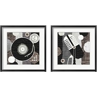 Framed 'Rock N Roll Neutral 2 Piece Framed Art Print Set' border=