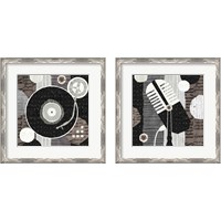 Framed 'Rock N Roll Neutral 2 Piece Framed Art Print Set' border=