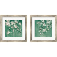 Framed 'Cherry Cloud Jade 2 Piece Framed Art Print Set' border=