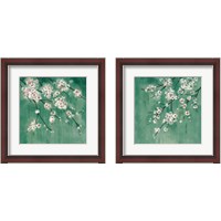 Framed 'Cherry Cloud Jade 2 Piece Framed Art Print Set' border=