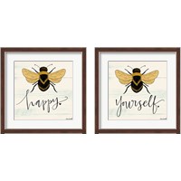 Framed Bee Happy 2 Piece Framed Art Print Set