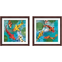 Framed 'Lucky Koi 2 Piece Framed Art Print Set' border=