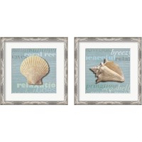 Framed 'Beach Collection 2 Piece Framed Art Print Set' border=