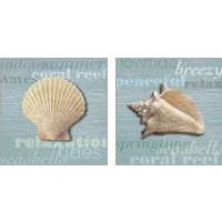 Framed 'Beach Collection 2 Piece Art Print Set' border=