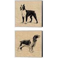 Framed Boston Terrier & Friend 2 Piece Canvas Print Set