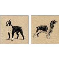 Framed Boston Terrier & Friend 2 Piece Art Print Set