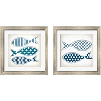 Framed Fish Patterns 2 Piece Framed Art Print Set