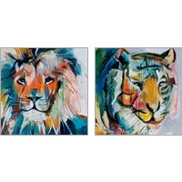 Framed 'Do You Want My Lions Share 2 Piece Art Print Set' border=