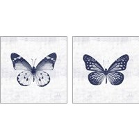 Framed 'Blue Butterfly 2 Piece Art Print Set' border=