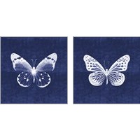 Framed 'White Butterfly 2 Piece Art Print Set' border=