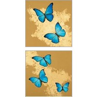 Framed 'Cerulean Butterfly 2 Piece Art Print Set' border=