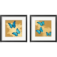 Framed 'Cerulean Butterfly 2 Piece Framed Art Print Set' border=