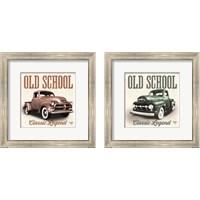 Framed Old School Vintage Trucks 2 Piece Framed Art Print Set