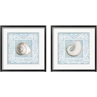 Framed Sandy Shells Blue 2 Piece Framed Art Print Set