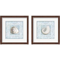 Framed Sandy Shells Blue 2 Piece Framed Art Print Set