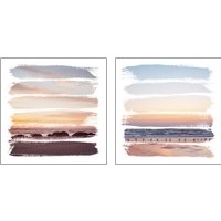 Framed 'Sunset Stripes 2 Piece Art Print Set' border=
