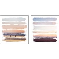 Framed 'Sunset Stripes 2 Piece Art Print Set' border=