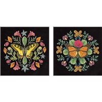 Framed 'Butterfly Mandala Black 2 Piece Art Print Set' border=