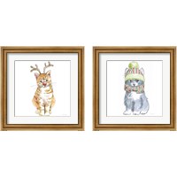 Framed Christmas Kitties 2 Piece Framed Art Print Set