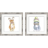 Framed 'Christmas Kitties 2 Piece Framed Art Print Set' border=