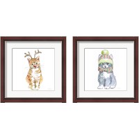 Framed Christmas Kitties 2 Piece Framed Art Print Set