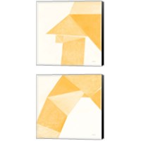 Framed 'Paper Work Yellow 2 Piece Canvas Print Set' border=