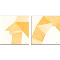 Framed 'Paper Work Yellow 2 Piece Art Print Set' border=