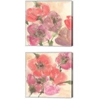 Framed 'Coral Blooms Dark Green 2 Piece Canvas Print Set' border=