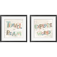 Framed 'Explore the World 2 Piece Framed Art Print Set' border=