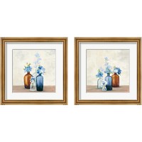 Framed 'Windowsill Garden Blue 2 Piece Framed Art Print Set' border=