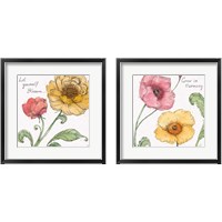 Framed 'Blossom Sketches 2 Piece Framed Art Print Set' border=