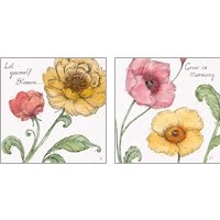 Framed 'Blossom Sketches 2 Piece Art Print Set' border=